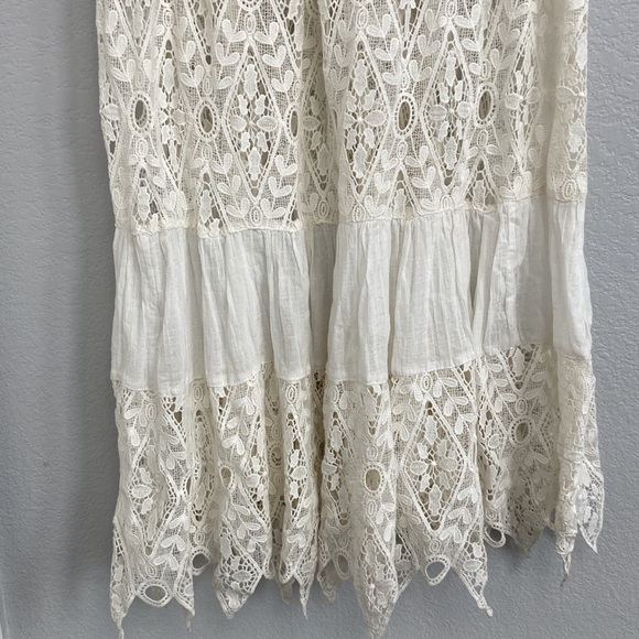 Free People Crochet Lace Cream/Ivory Maxi Dress - Picture 4 of 16